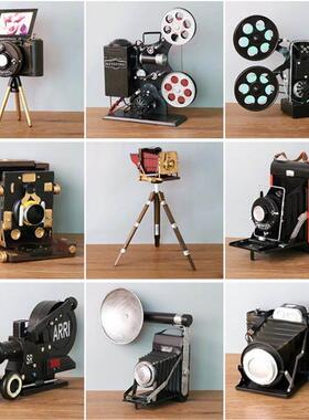 民国风复古怀旧陈列摆件样板房拍照道具大三角架相机模型影视软装