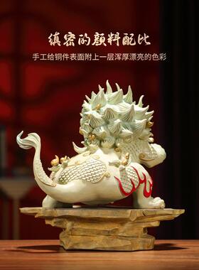 礼师傅黄铜工艺品威震山河国潮貔貅摆件家居饰品桌面摆设乔迁礼品