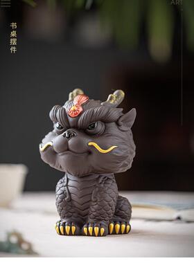 【瑞兽麒麟】紫砂桌面摆件招财祥瑞茶桌博古架装饰 玄学好物摆件