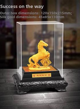 丝绒沙金马马成功镀金金马生肖马饰品商业保险银行俱乐部工艺礼品