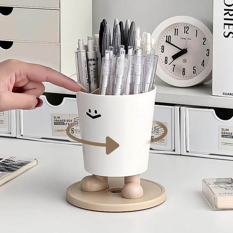 旋转笔筒收纳盒大容量学生桌面儿童书桌置物架办公室分格创意笔桶,淘宝优惠券,粉丝福利购,淘宝优惠卷
