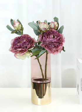 兰桂坊高端28层烤边牡丹花 家居客厅装饰假花摆件 婚庆仿真花