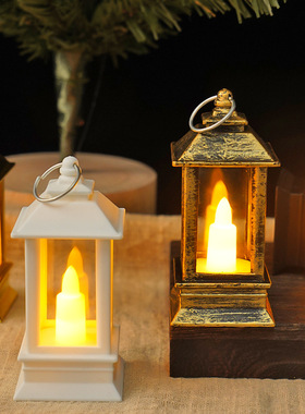 复古迷你小马灯LED电子蜡烛灯圣诞节创意装饰家居装饰摆件小夜灯