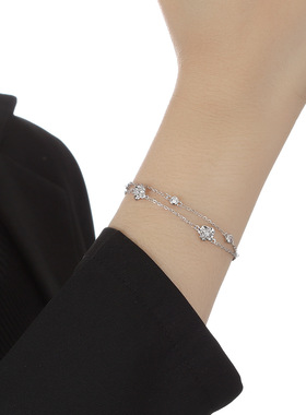 一米珠宝荆棘玫瑰手链白铜立体花朵小清新520礼物送男女朋友ing