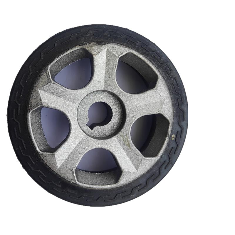 电动伸缩门通用机头轮125单键铸铝橡胶主动轮驱动脚轮自动门配件 - 图3