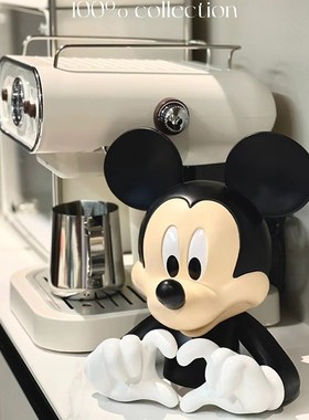 咖啡机可爱卡通米奇米妮米老鼠小桌面摆件米奇头存钱罐饮水机装饰