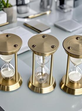 沙漏五金创意家具摆件黑白沙经典计时器倒计时自装桌面玻璃