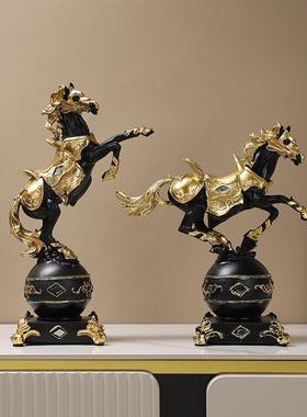 招财马电视柜酒柜摆件轻奢高档客厅家居装饰办公室马到成功工艺礼