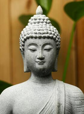 香岛软饰蓝沙石雕新中国风鱼缸景观装饰流水景观家居客厅工艺品