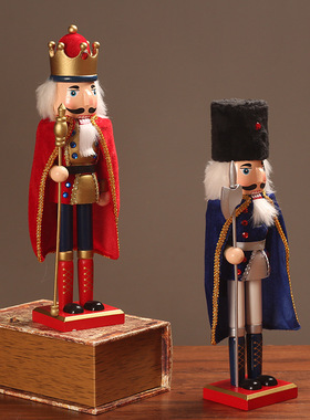 38cm披风胡桃夹子士兵木偶创意卡通人物家居桌面装饰摆件