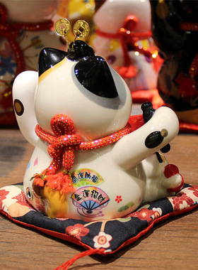 乐喵日式店铺开业礼品电动摇手招财猫收银台摆件家居陶瓷创意