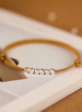 碎银几两转运珠红绳手链男女情侣闺蜜款脚链本命年编织手绳可