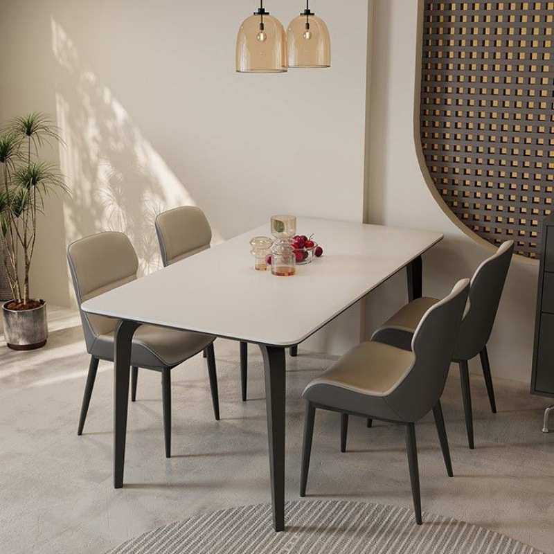 岩板餐桌家用小户型现代简约长方形吃饭桌子轻奢大理石餐桌椅组合,淘宝优惠券,粉丝福利购,淘宝优惠卷