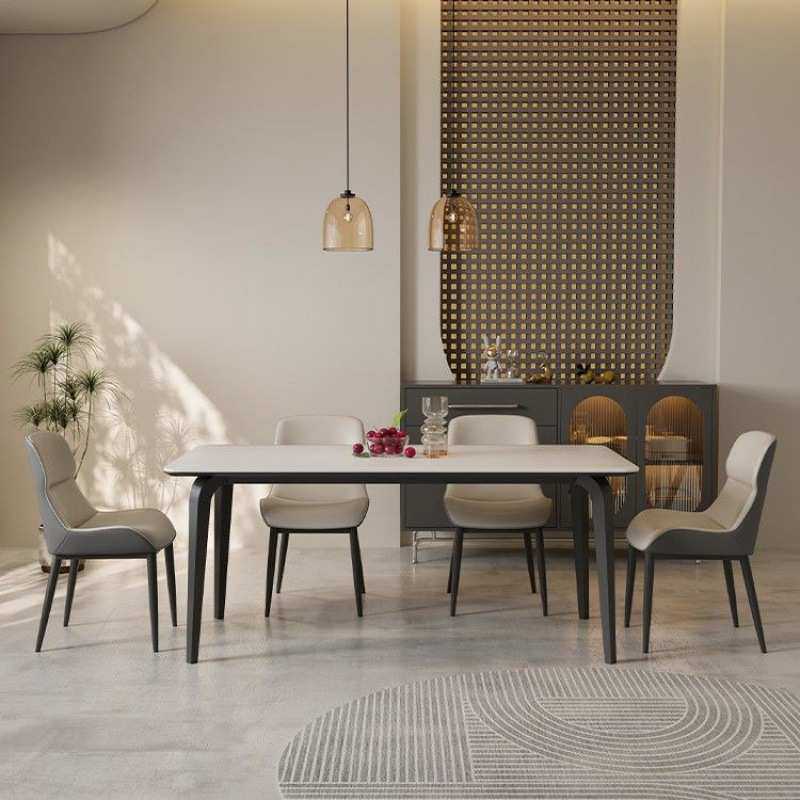 岩板餐桌家用小户型现代简约长方形吃饭桌子轻奢大理石餐桌椅组合,淘宝优惠券,粉丝福利购,淘宝优惠卷