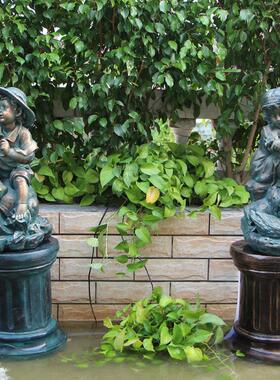 中式可爱小男孩尿尿喷泉禅意小和尚雕塑男女童阳台花园人物喷水