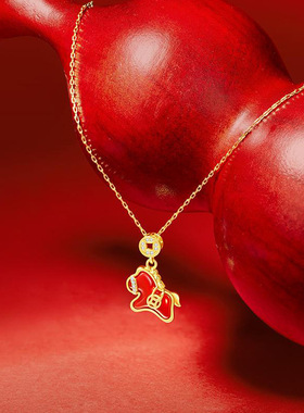 马上有钱S925银马吊坠