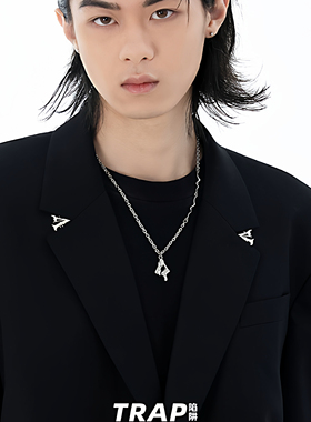 不规则银色吊坠锁骨链小众高级感