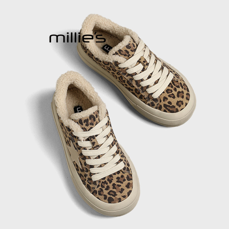 MILLIE'S/妙丽冬季新款厚底加绒星星款百搭时尚休闲超火增高板鞋Z,淘宝优惠券,粉丝福利购,淘宝优惠卷