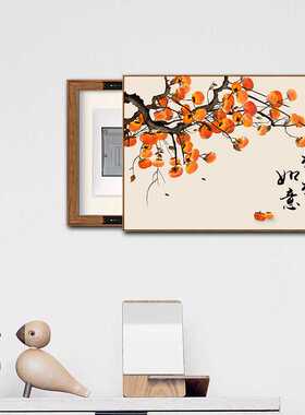 电表箱遮挡挂画装饰画平安喜乐免打孔配电箱盖板遮挡画电闸箱壁画