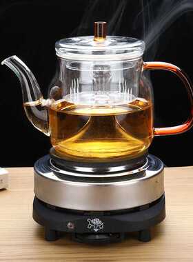 煮茶器套装耐热养生玻璃煮茶炉蒸汽茶壶加热小电热炉家用熬