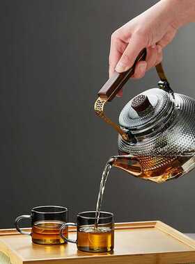 高硼硅透明玻璃茶壶家用办公大容量蒸煮一体茶水分离泡茶壶煮茶器