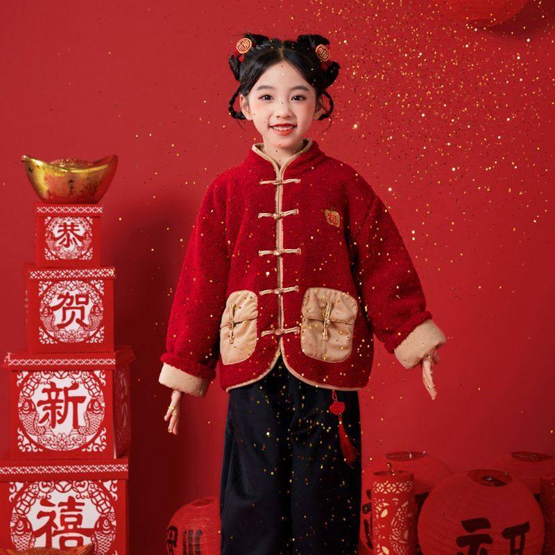 男童拜年服冬季宝宝过年棉服女童周岁礼服国风加棉加厚新中式冬装,淘宝优惠券,粉丝福利购,淘宝优惠卷