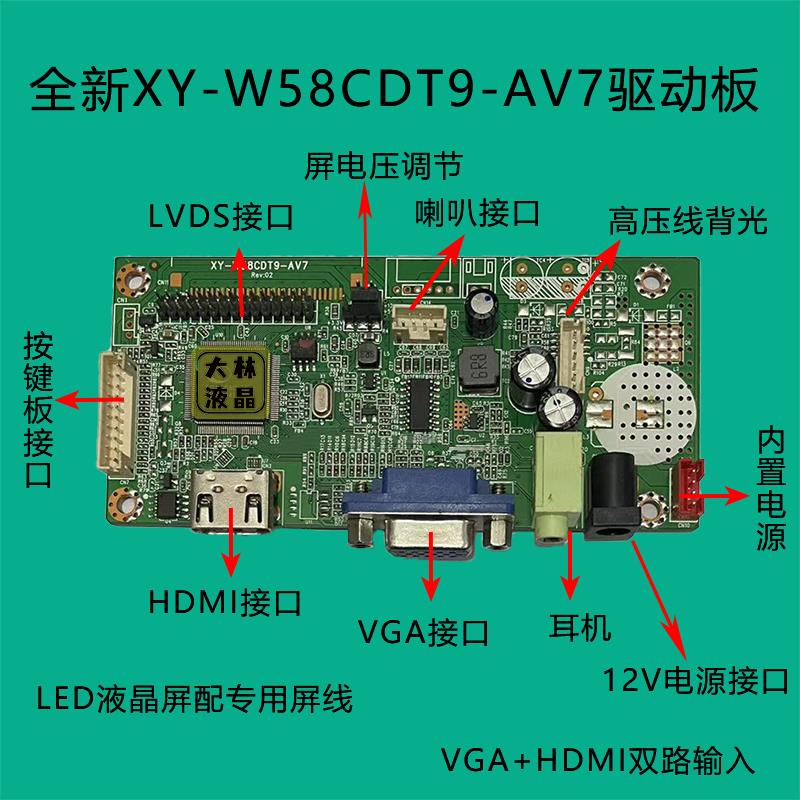 电脑EDP显示屏液晶屏显示器驱动板套件DIY屏幕通用电路板电源 - 图0