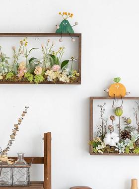 阿楹 创意高级微景观花相框电视柜桌面摆件春夏绿植法式客厅装饰