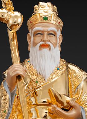 纯铜土地公土地婆神像福德正神佛像土地爷奶神像供奉鎏金摆件