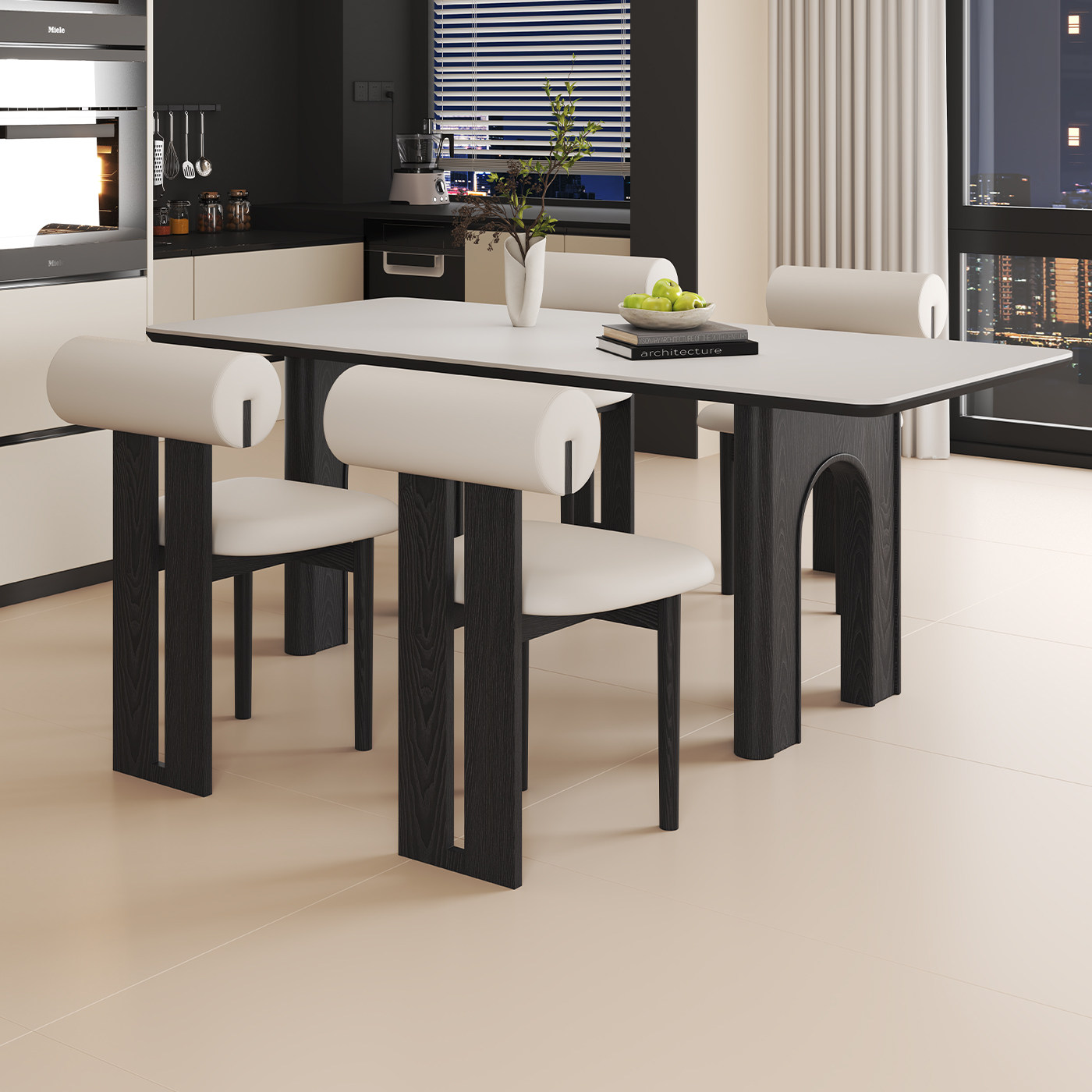 政府补贴中古风实木岩板餐桌椅子组合意式极简家用长方形吃饭桌子,淘宝优惠券,粉丝福利购,淘宝优惠卷