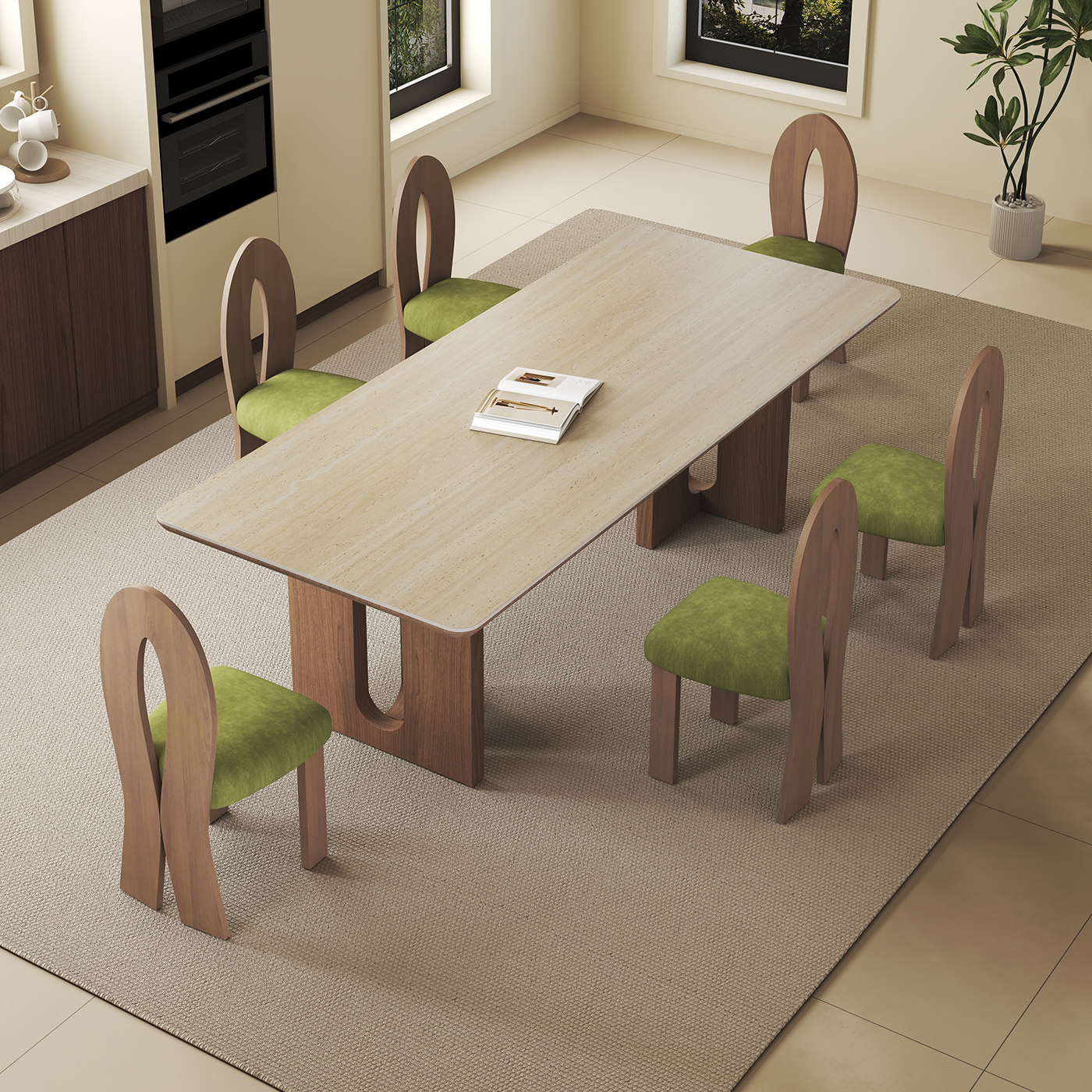 中古风实木洞石岩板胡桃木色餐桌椅子组合家用长方形桌子,淘宝优惠券,粉丝福利购,淘宝优惠卷