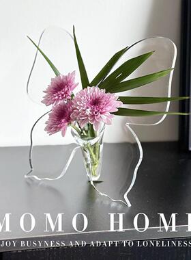 小摆件高级感小众玄关ins北欧风艺术相框花瓶卧室仿真花餐桌摆设