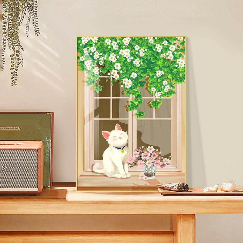 北欧ins风客厅装饰画简约现代餐厅卧室挂画桌面斗柜摆画猫咪壁画,淘宝优惠券,粉丝福利购,淘宝优惠卷