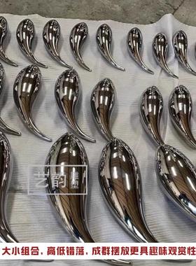 户外不锈钢镜面小鱼群摆件售楼处水池金属雕塑工艺品园林装饰