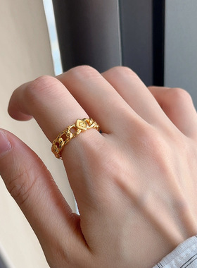 小红书新款灵蛇锁链戒指