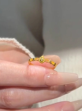 小红书爆款古法金镂空小金葫芦戒指女2025新款新中式福禄招财指环