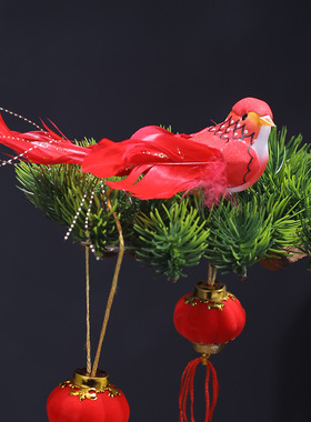 新中式仿真迎客松摆件客厅玄关办公室酒店盆景绿植装饰品跨境专供