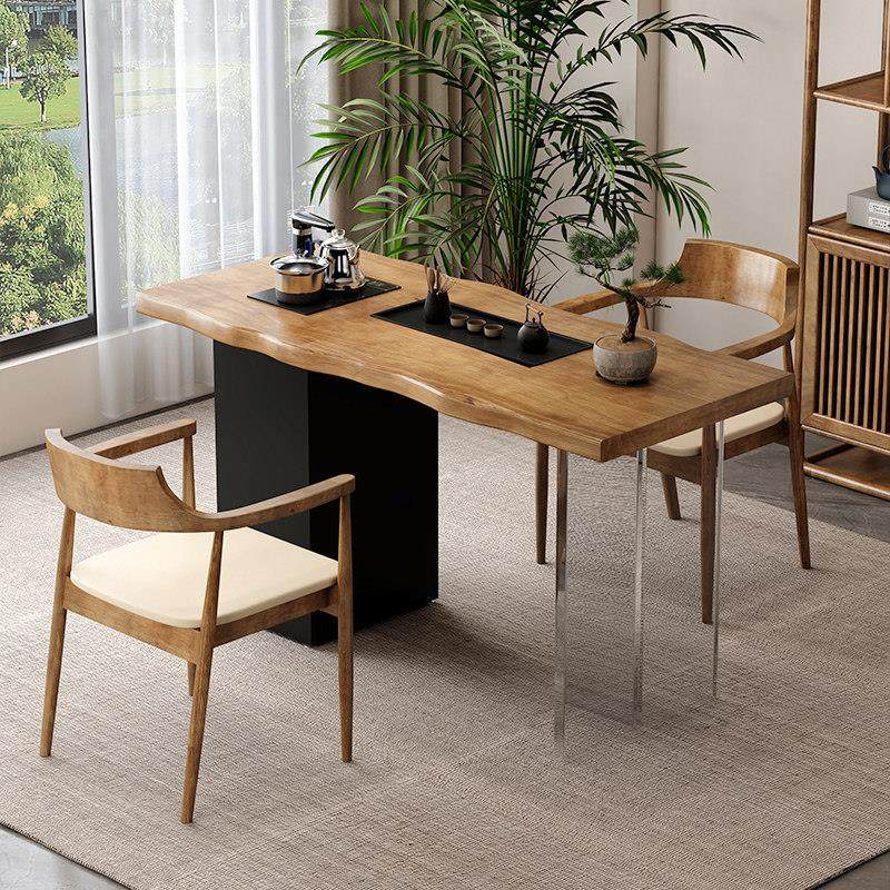 实木阳台茶桌椅组合现代简约小户型家用客厅原木亚克力迷你泡茶台,淘宝优惠券,粉丝福利购,淘宝优惠卷