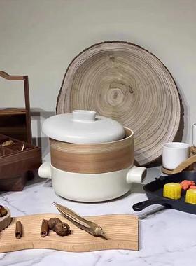 现代简约样板间厨房烛台锅具系列道具汤锅陶瓷锅摆件橱柜装饰品