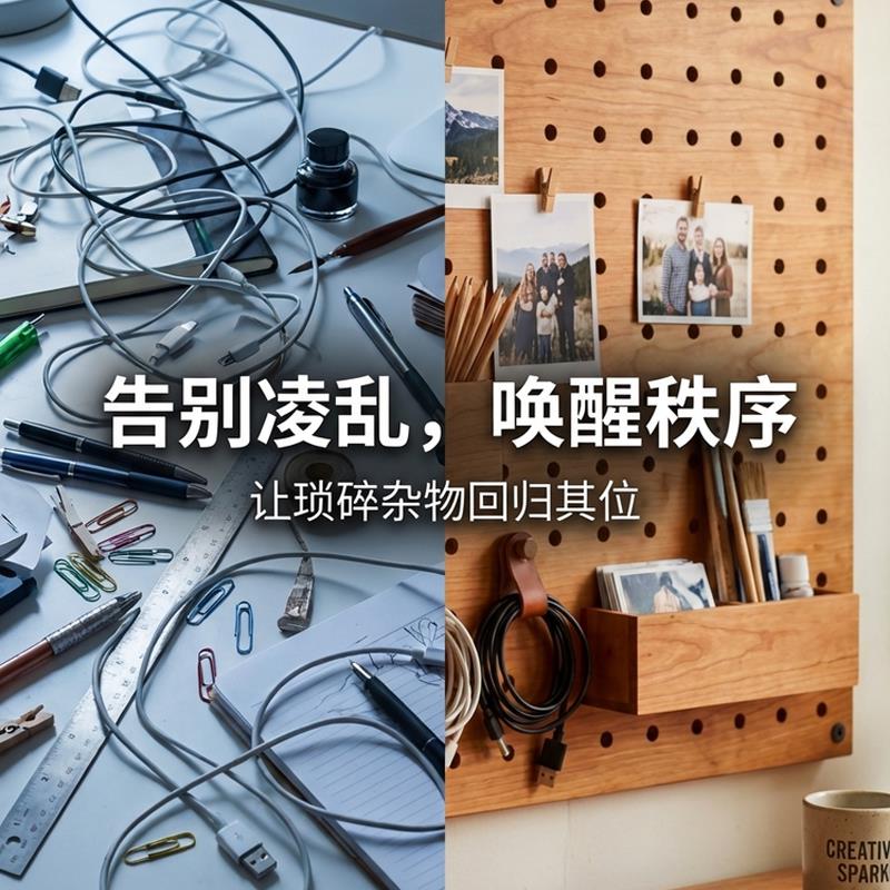 Log-style solid wood hole board, storage hanging board behind the entrance door, cherry wood wall display rack customization