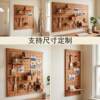 Log-style solid wood hole board, storage hanging board behind the entrance door, cherry wood wall display rack customization