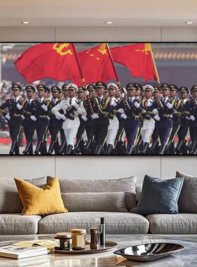 国之脊梁三军装饰画中国仪仗队装饰画办公室背景墙挂画走廊壁画