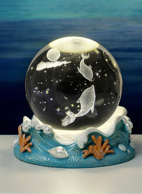 发光水晶球小夜灯摆件装饰品