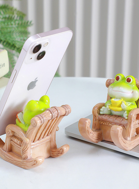 可爱青蛙手机支架小摆件装饰品