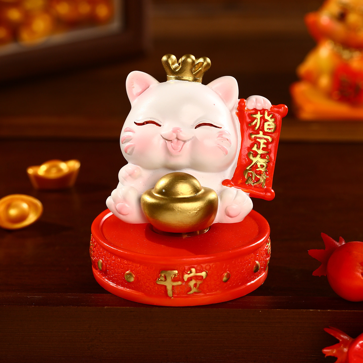 创意桌面财神招财猫小摆件可旋转工位书房装饰品趣味解压送人礼物,淘宝优惠券,粉丝福利购,淘宝优惠卷