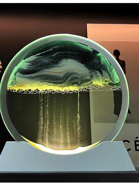 发光流沙画 画摆件高级感客厅玄关电视柜3d立体沙漏小夜灯生日礼