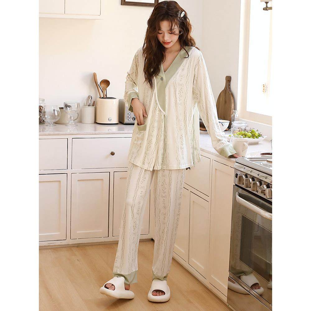 春夏莫代尔月子服夏季薄款纯棉8月份7产后产妇孕妇睡衣待产不勒肚,淘宝优惠券,粉丝福利购,淘宝优惠卷