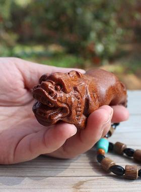 老挝黄花梨原木招财貔貅手工木雕手把件手把玩实木文玩雕刻工艺品