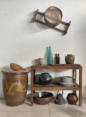 采购产品民间旧物品，老式水箱，龙图案水箱，罐子，炊具，旧水桶