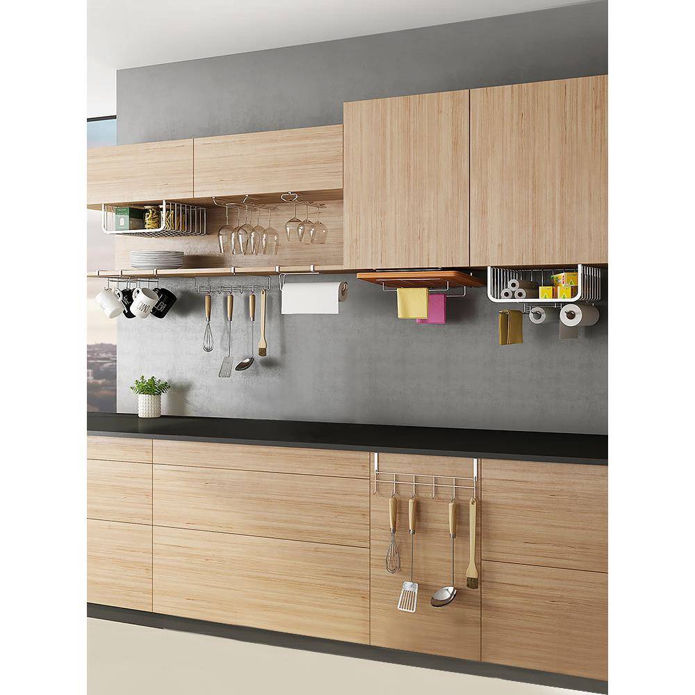 61K3篮F76MJ6TH打孔柜下置物架橱304不锈钢柜门吊式免下挂厨房吊 - 图1